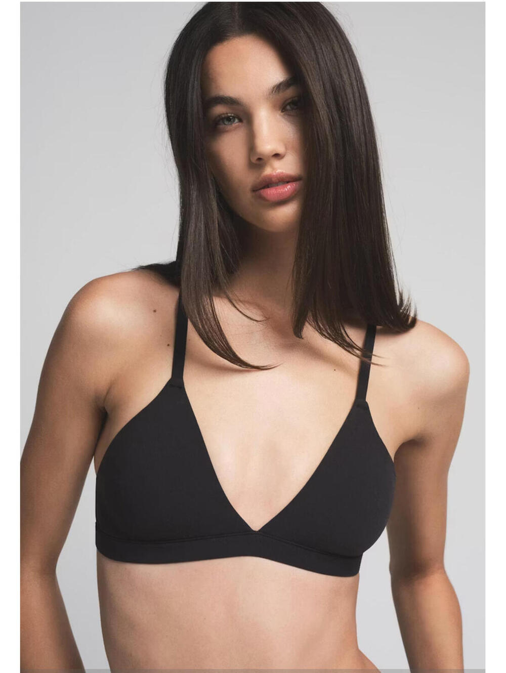 Skims Fits Everybody Racerback Plunge Bralette Color ONYX Size XS